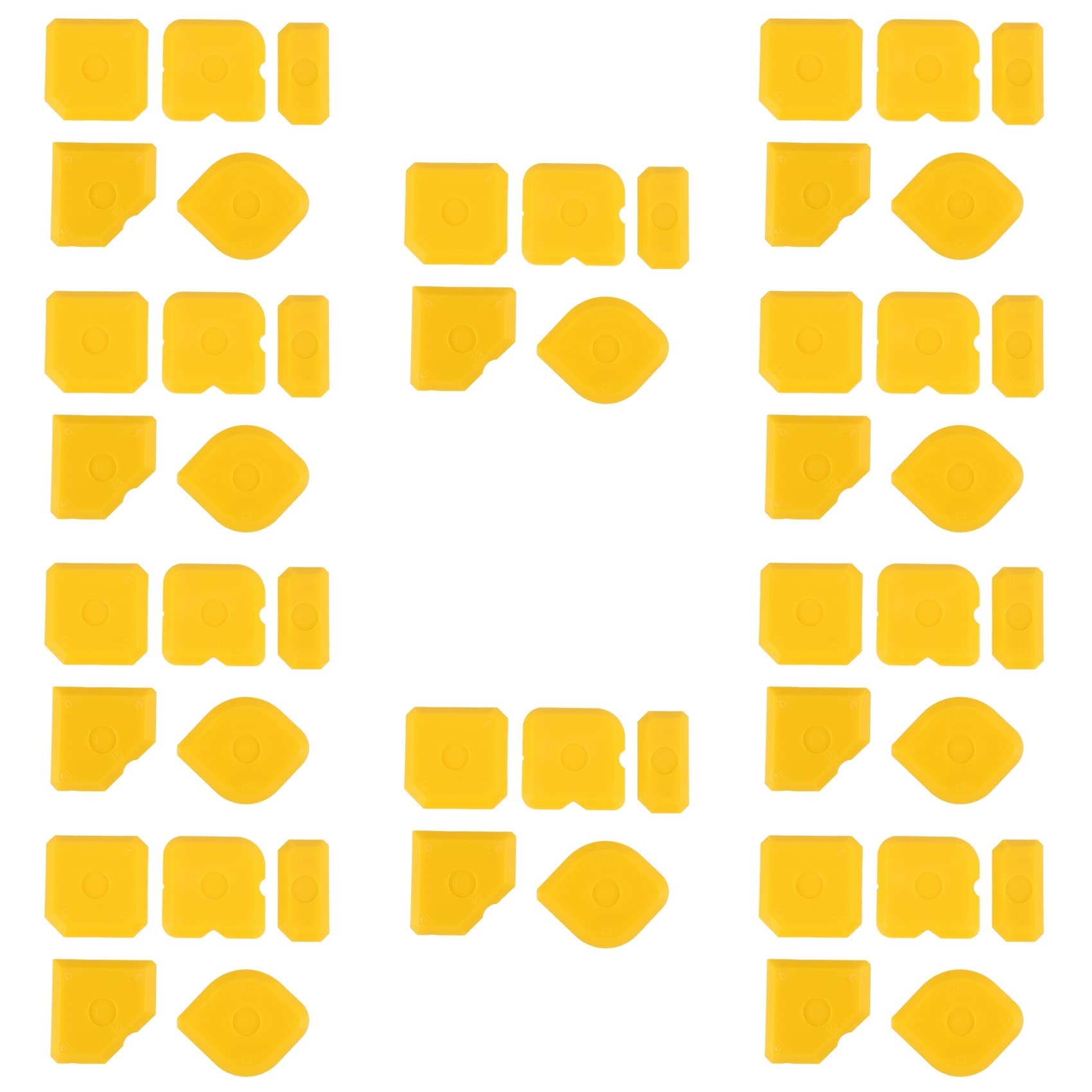 Jnchdghwa Yellow 50Pcs Scraper Tool Kit Grouting Set Smoothing Trowel Grout Remover Silicone Joint Joint Filler Smoothing Spatula