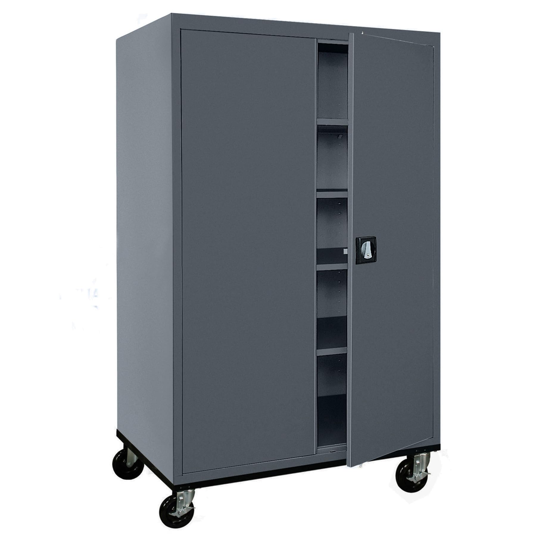 Sandusky Lee TA4R462472-02 Transport Series Mobile Storage Cabinet with Wheels, Adjustable Shelves, 230lb Capacity, 24" Depth x 46" Width x 78" Height