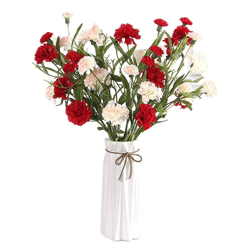 MYUYEE Artificial Flowers For Decoration Artificial Flower Carnation With Ceramic Vase Artificial Flowers For Home Decor Indoor Artificial Flower Arrangement Artificial Flowers(Black-B)