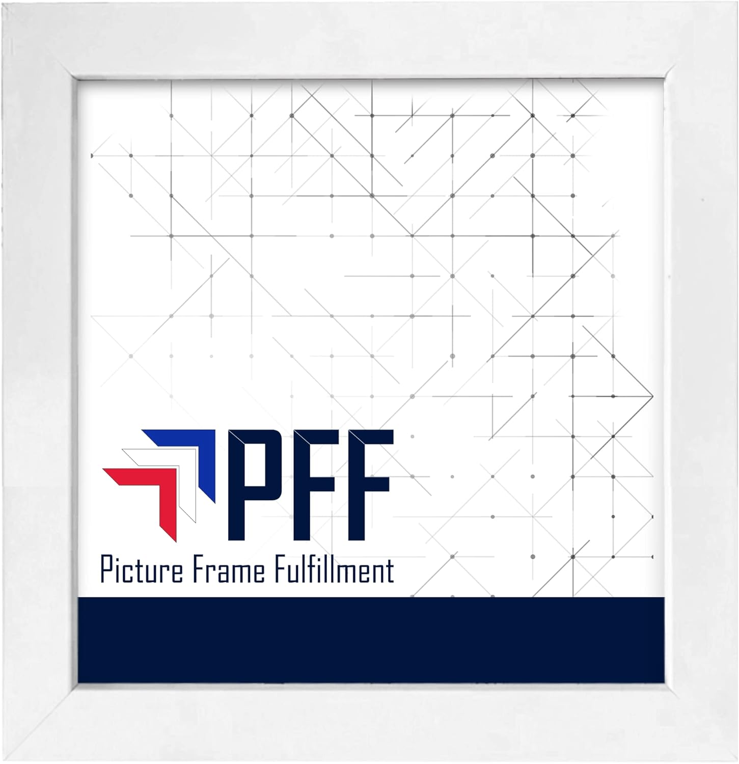 PictureFrameFactoryOutlet 26x26 Inch 1.25" MDF Picture Frame with Clear Acrylic Plexiglass, Backing, Ready to Hang (White)