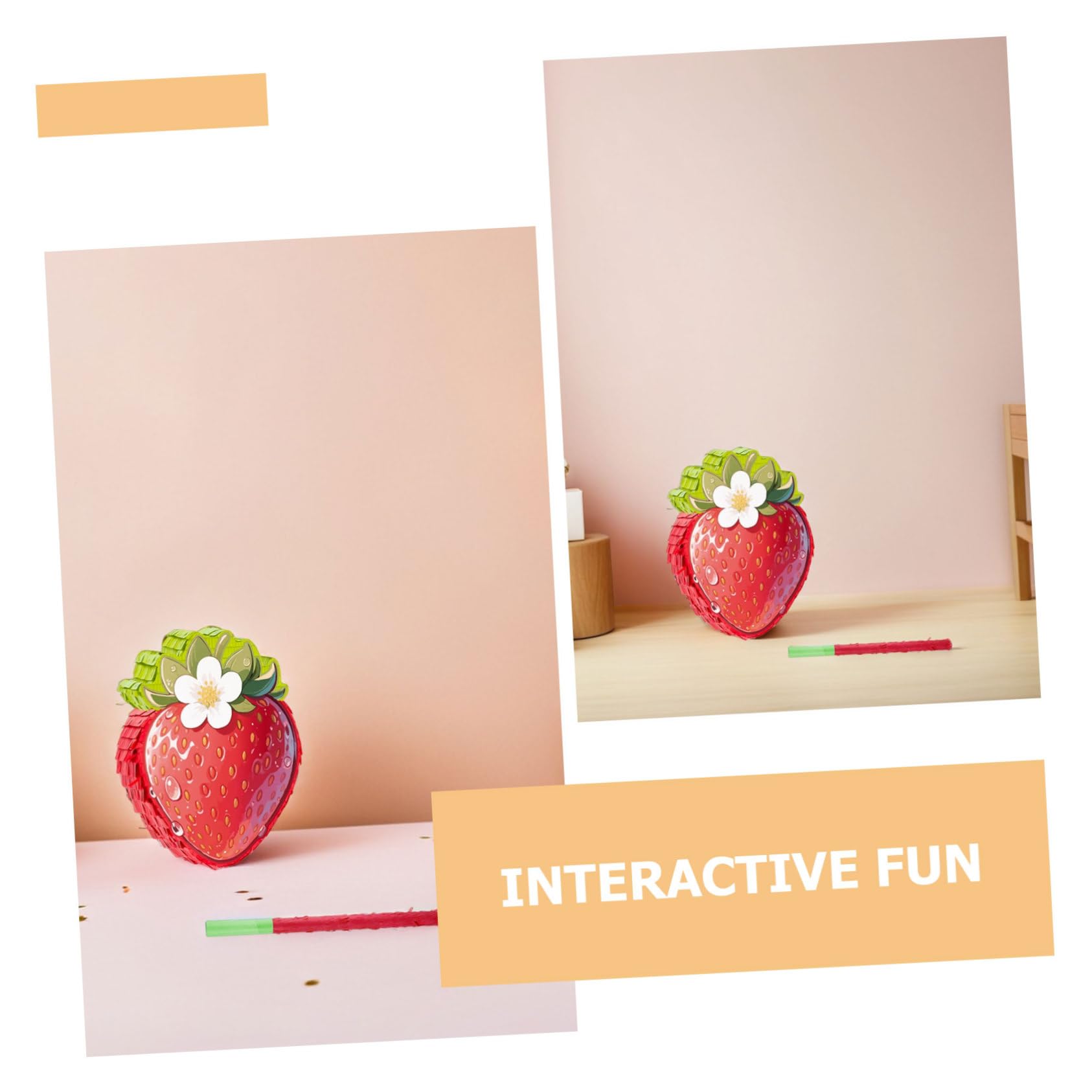 Cabilock Piñata de juegos de fiesta fiesta temática cinco de mayo Party Favors Strawberry piNATA rojo