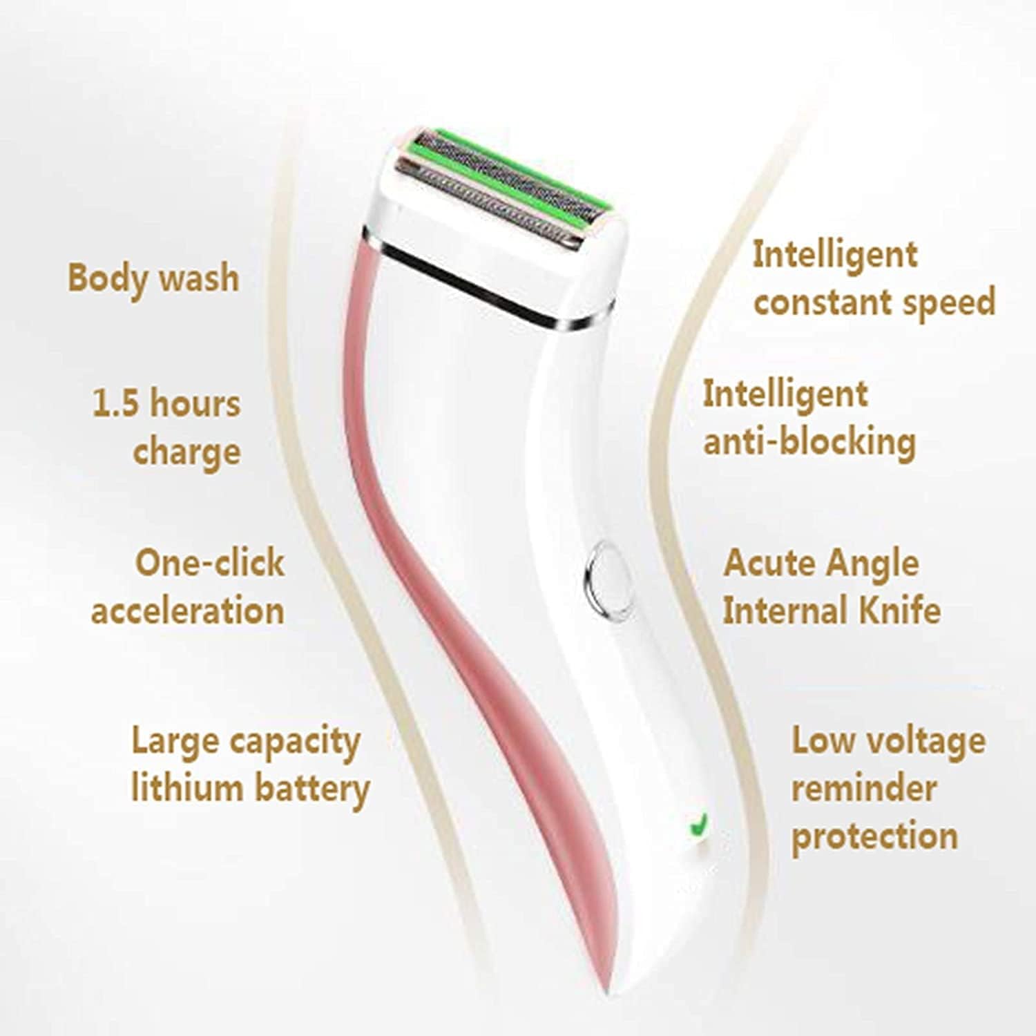 Epilator, Hair Removal for Women, Wet& Dry, Ladies Epilator Whole Body Washing USB Rechargeable Private Parts Underarm Shaver