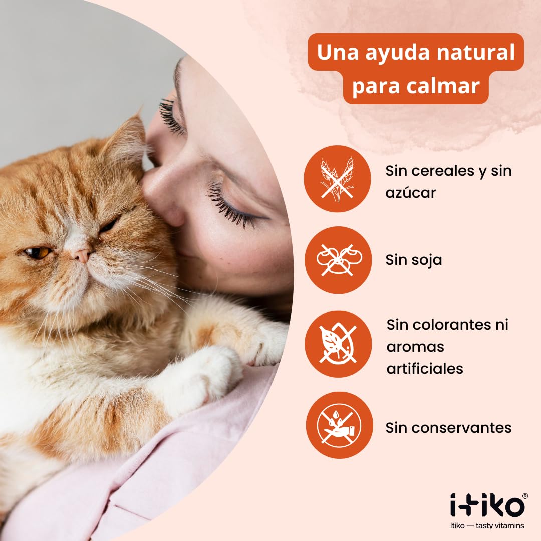 Vitaminas para Gatos | Delicioso Complemento Alimenticio Calmante Gatos contra el Estrés | Natural Tranquilizante para Gatos | Mejora del Sistema Nervioso
