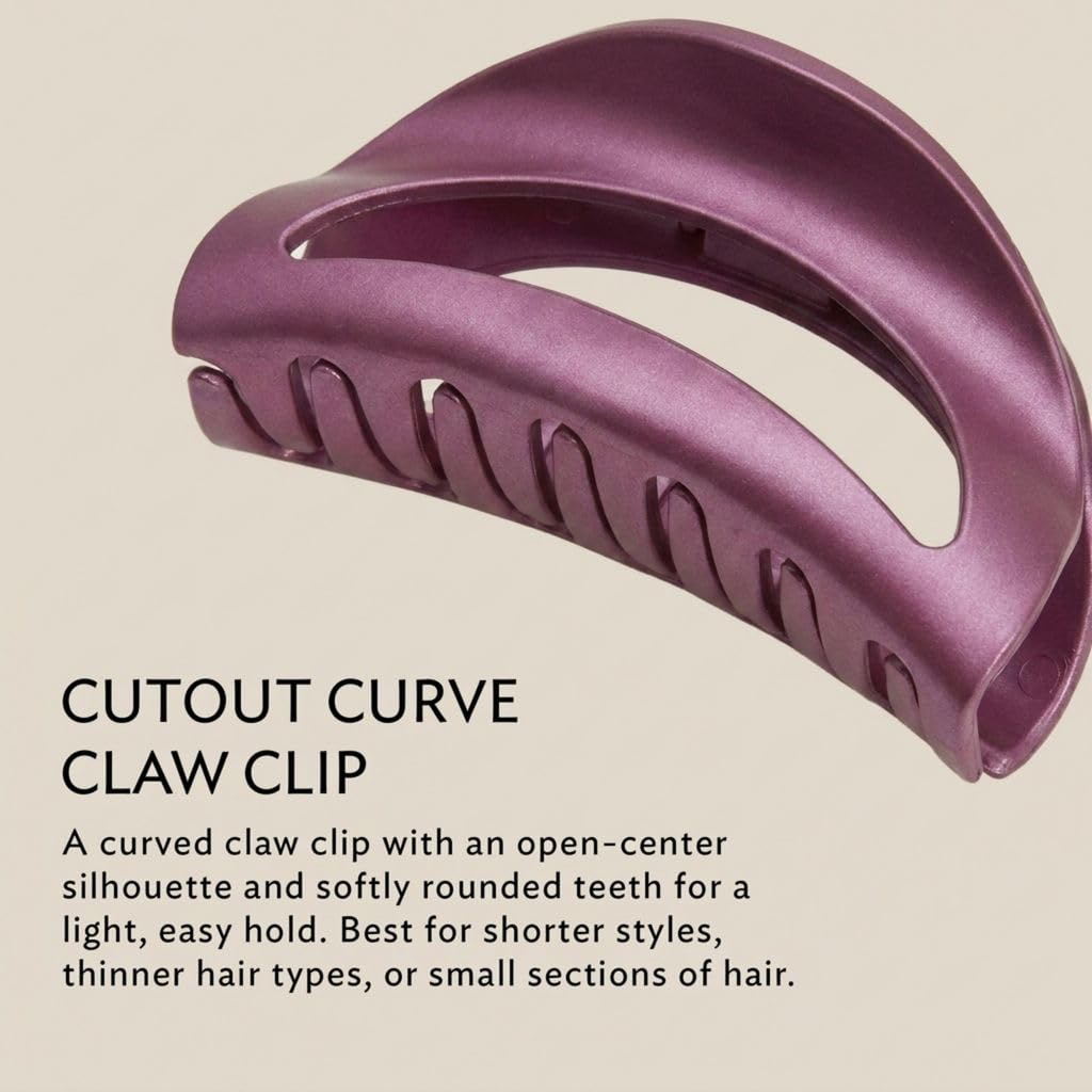 France Luxe Belle Cutout Curve Claw Clip, Covered Spring, Matte Purple image 4