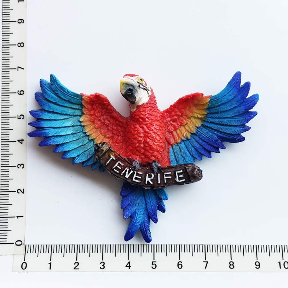 Aimants De Réigérateur 3D Pehonneur à La Main, Ailes Bleues, Perroquet Arc-en-ciel à Col Rond, Souvenirs De Tourisme, Autocollants Magnétiques, Cadeau