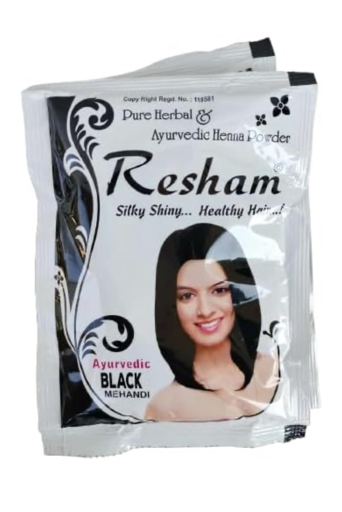 Resham Pure Herbal Black Mehandi Powder, Ayurvedic Henna for Hair (Pack of 12)(BLACK)-image-4