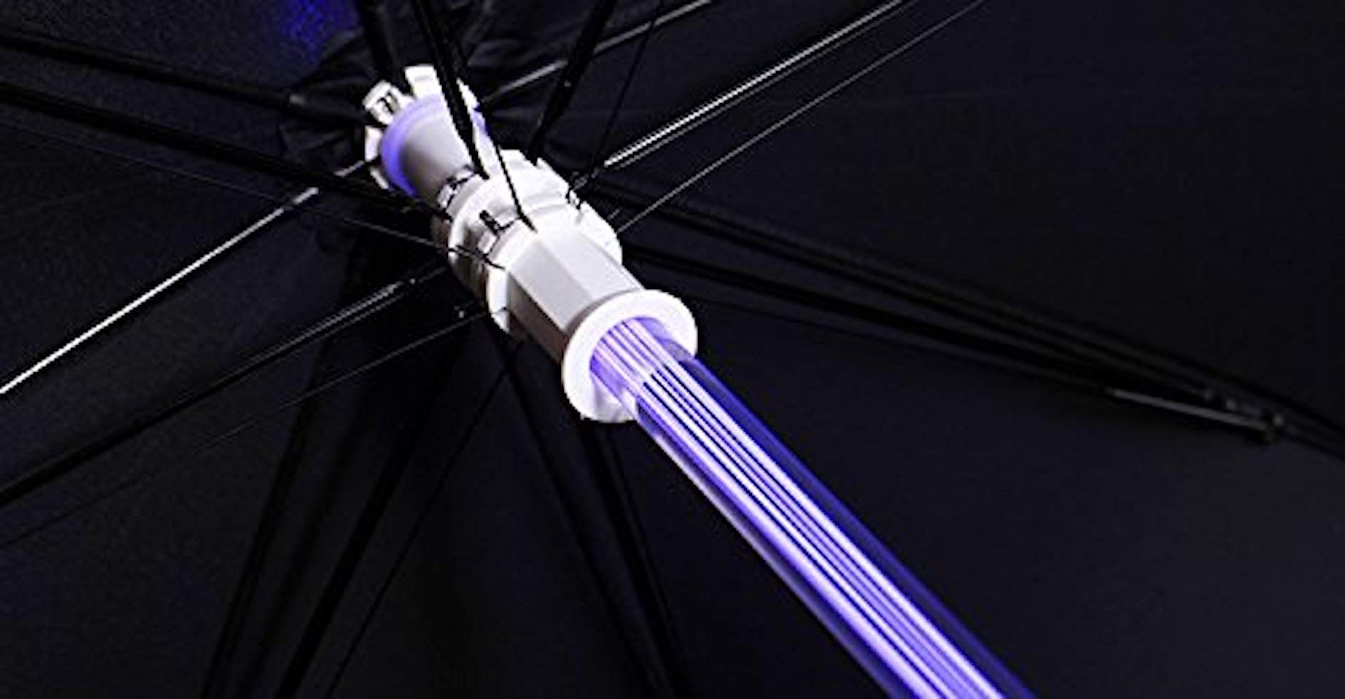 NEO+ Parasol z latarką LED, miecz świetlny, podświetlany czarny parasol z 7 kolorami