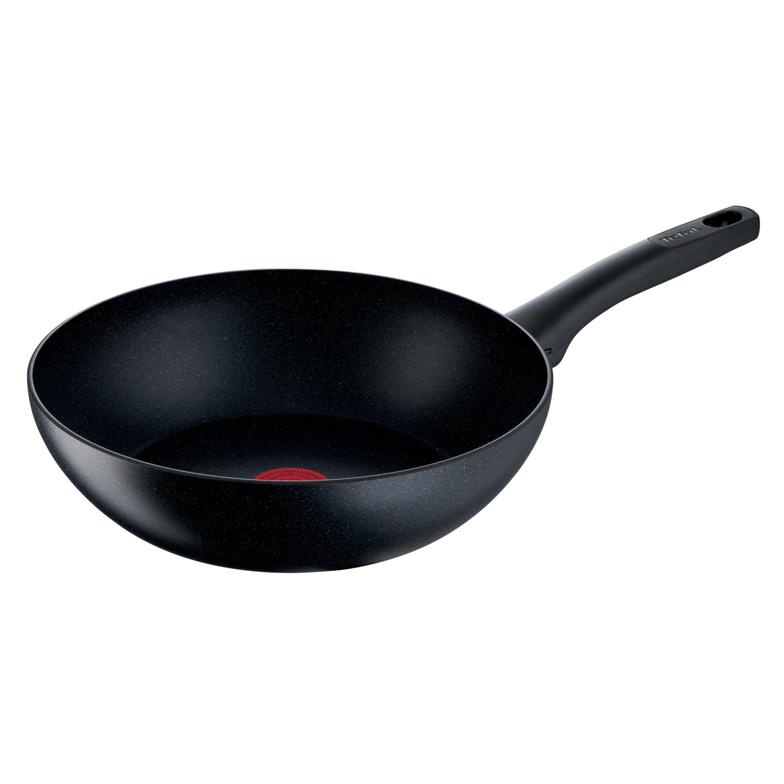 Tefal Black Stone Wokpfanne Induktion 28 cm, Mineralia+ Antihaftversiegelung, Thermo-Signal bei idealer Brattemperatur, gesund Kochen, für alle Herdarten geeignet, Stone-Effekt, schwarz, G28119