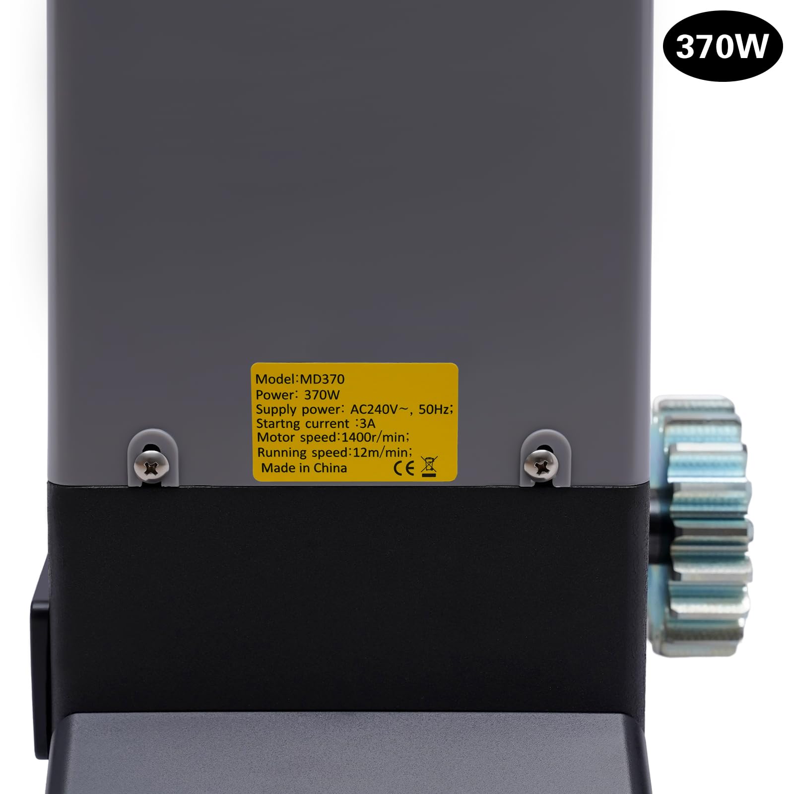 Elektryczny napęd do bram przesuwnych, 370 W, 800 kg, 12 m/min, otwieracz bramy przesuwnej, z 2 pilotami zdalnego sterowania, napęd do bram skrzydłowych, automatyczny napęd do bram przesuwnych (370 W)