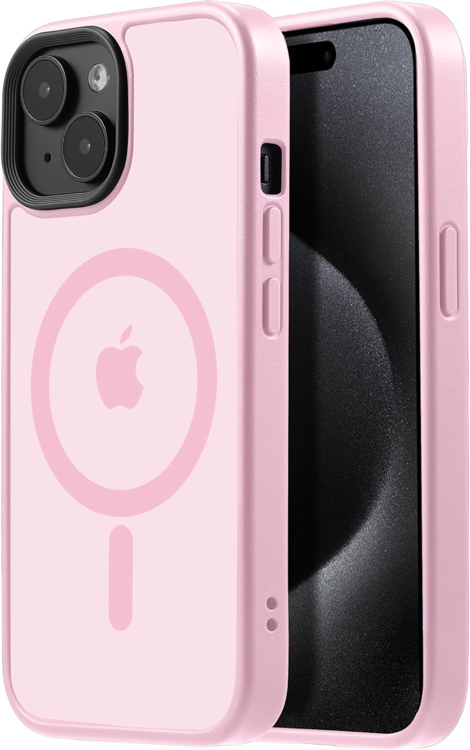 for iPhone 15 Phone Case Fits MagSafe 10FT Drop Resistant Matte Skin Feeling Back Cover for iPhone 15 Case，Pink