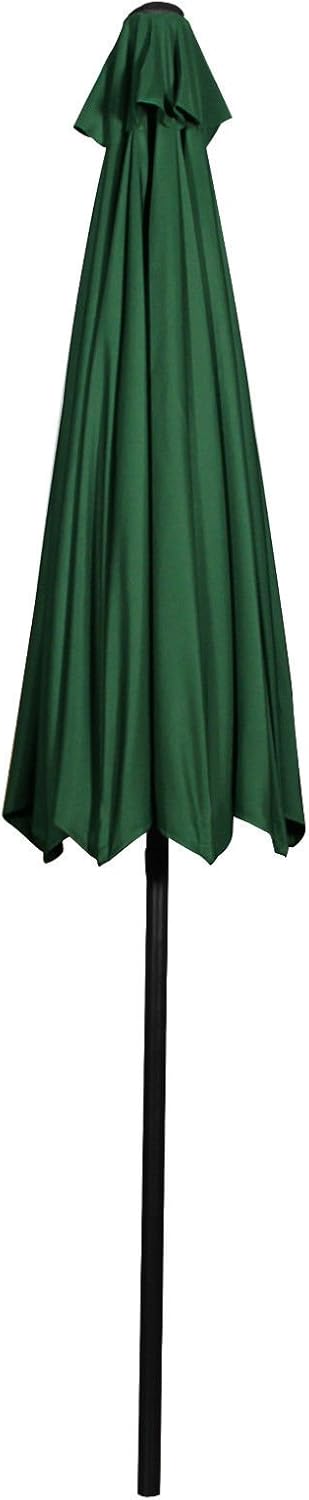 9 Ft Market Outdoor Aluminum Table Patio Umbrella with Push Button Tilt and Crank (Green)