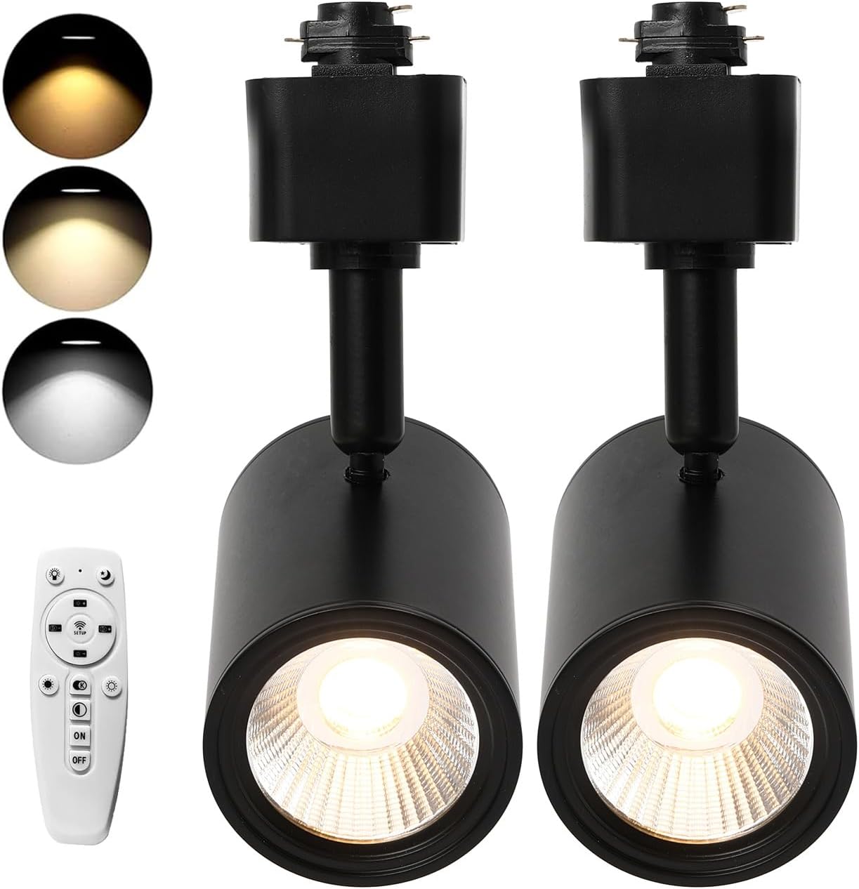 Lmaadri 12W Track Lighting Heads, LED Dimmable H Type Track Lighting fixtures,3-Color Selectable 3000K-4000K-6000K for Kitchen Accent, Art Exhibition Lighting, Flicker Free CRI90+ (White 8 Pack)