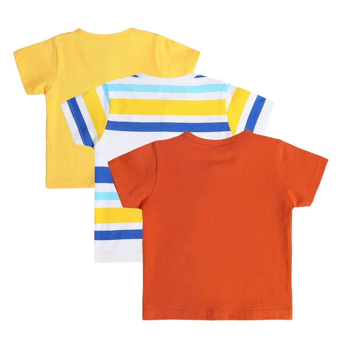 miniklub Baby Short Sleeve Front Open White/Red/Yellow Cotton Regular Fit Vest Pack Of 3 (New Born) 1