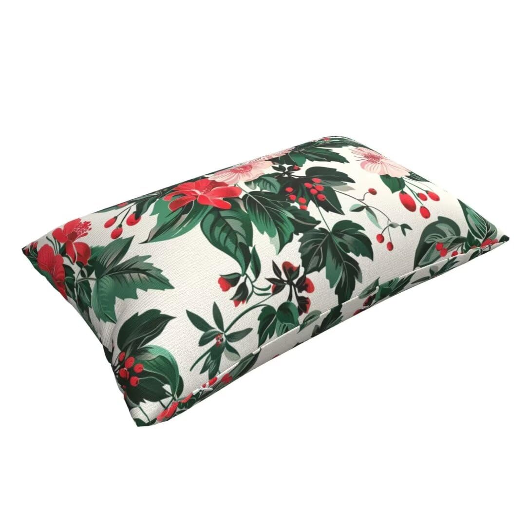 Outdoor Kissen 40x80cm 2er Set - Wetterfeste Sofakissen Mit Blumen Design