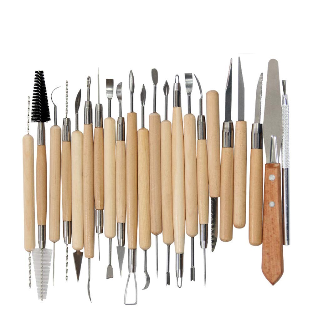 22Pcs Pottery Clay Art Tools Kit Set for Sculpting Ceramic Polymer Clay Carving Modelling Sculpture