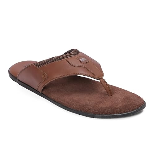 Buy Red Chief Brown Leather Slippers