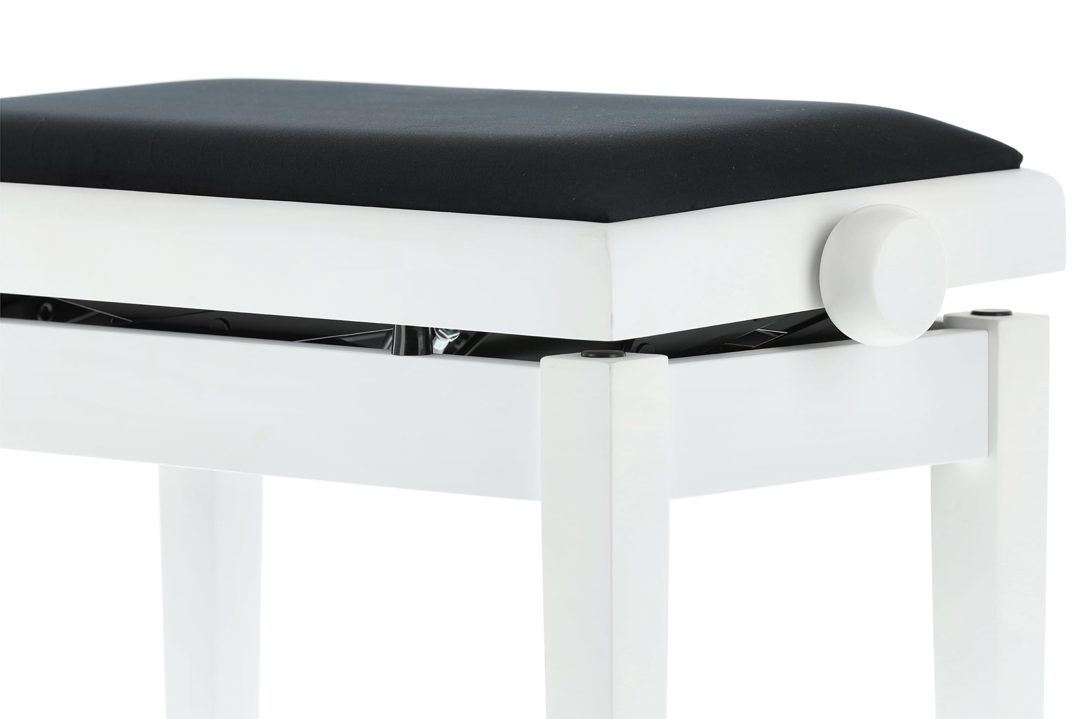 GEWA Banc de piano Deluxe Autolift avec réglage confortable de la hauteur, bois massif, blanc mat