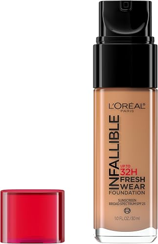 L'Oreal Paris Makeup Infallible Up to 32 Hour Fresh Wear Lightweight Foundation, 505 Toffee, 1 Fl Oz, Packaging May Vary