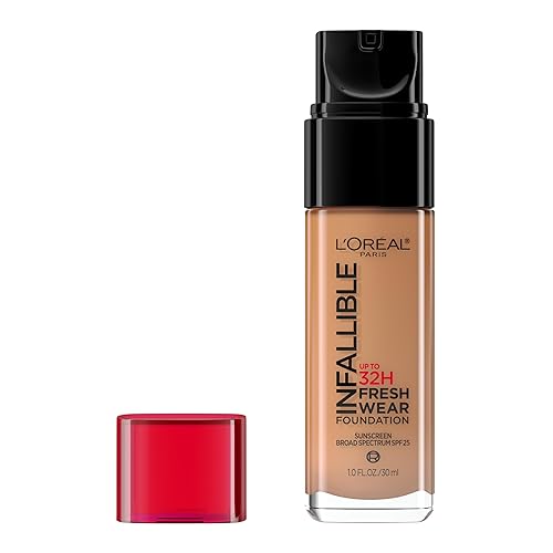 L'Oreal Paris Makeup Infallible - Base de maquillaje ligera resistente hasta 32 horas, tono 505 Tofe, 1 fl oz, el empaque puede variar
