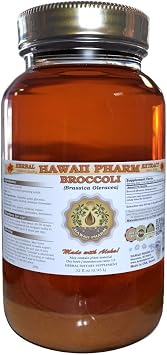 Hawaii Pharm Broccoli Liquid Extract, Broccoli Brassica Oleracea Seed Tincture Herbal Supplement 32 oz Unfiltered