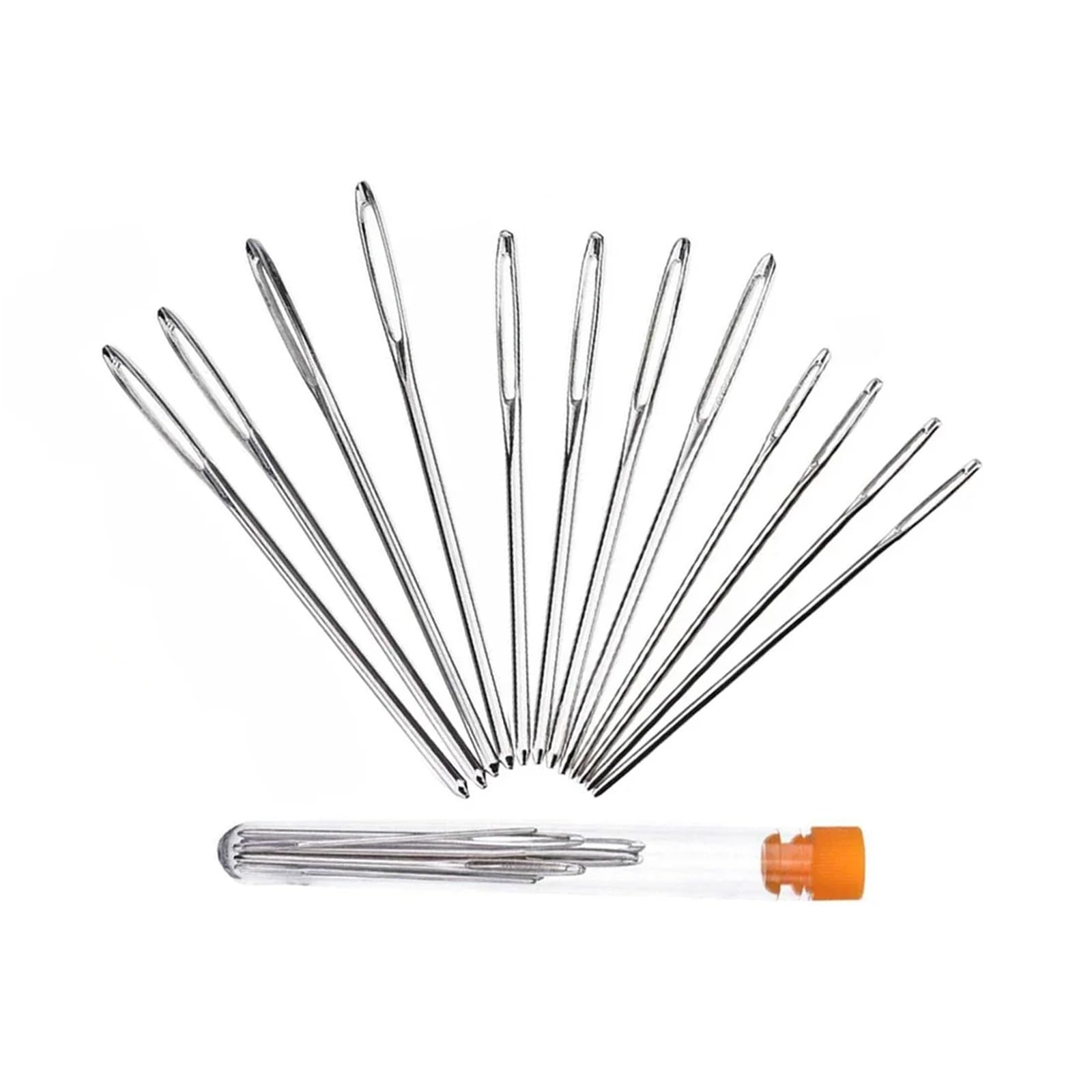 Large Eye Sewing Needles 8Set Large Eye Blunt Sewing Needles Cross Stitch Knitting Needle Handmade Leather Embroidery Thread Needle Sewing Accessories(B -12pcs/Set)