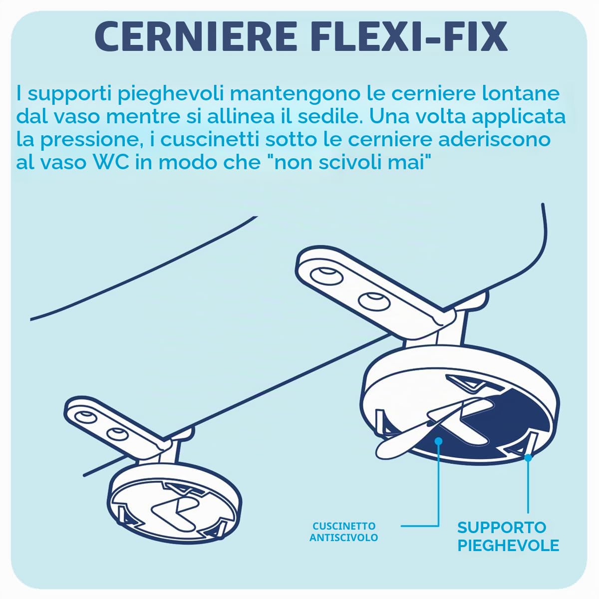 Croydex Levico Flexi-Fix - Sedile WC a forma di D, chiusura rallentata, pulsante di sgancio rapido per una facile pulizia, cerniere regolabili con fissaggi superiore e inferiore inclusi, superficie