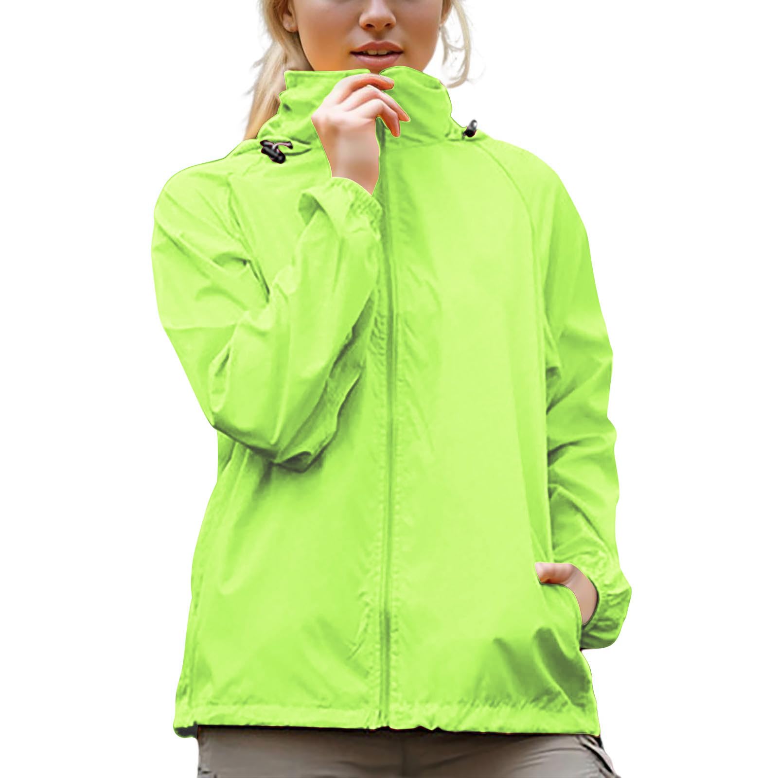 Sun Protection Jacket for Women UPF50+ UV Long Sleeve Zipper Shirts Lightweight Quick Dry Workout Tops(Green,XX-Large)