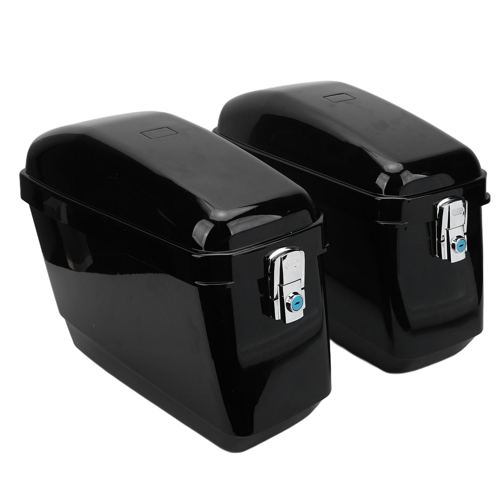 Cocoarm Sacoches Rigides Résistantes aux Intempéries pour Moto, capacité de 45l, Coffre pour, Adaptées aux Pilotes Cruiser, ABS Noir | Rangement latéral en ABS robuste, finition noir brillant, fixation universelle pour cruiser, bagagerie moto verrouillabl