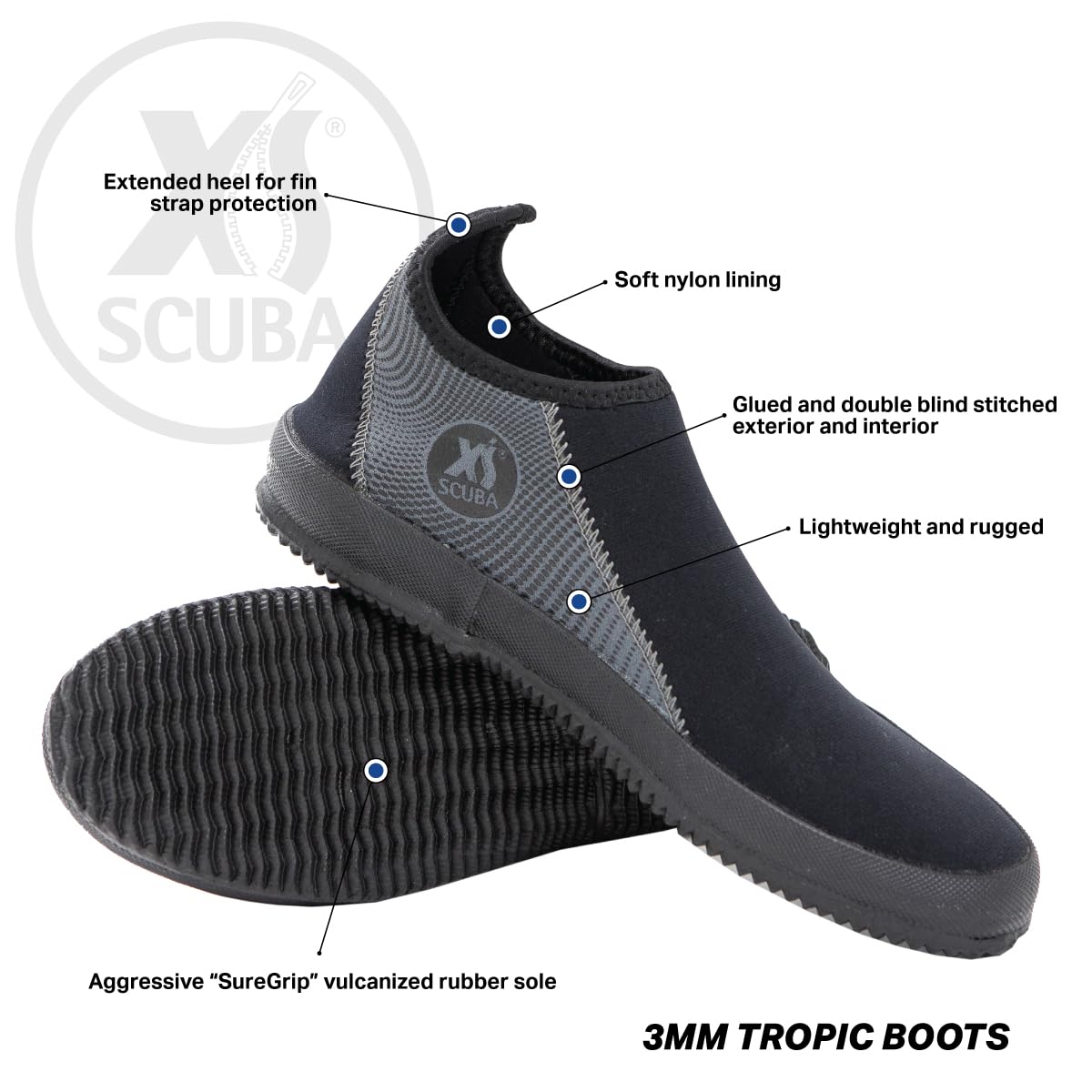 XS Scuba 3 mm Tropic Boots - Size 6