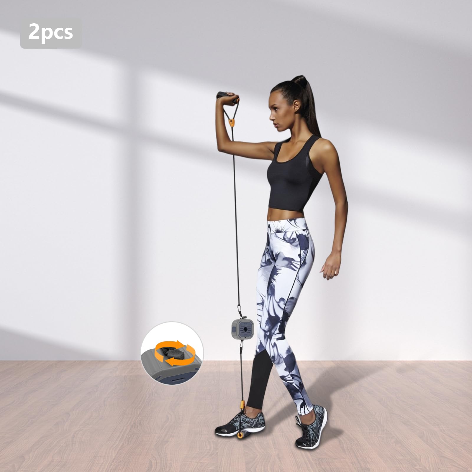 2-częściowy zestaw taśm treningowych z uchwytami i silnikami, gumki do treningu, regulowana taśma oporowa do treningu siłowego, taśm treningowych i zestaw pompek do fitnessu w domu