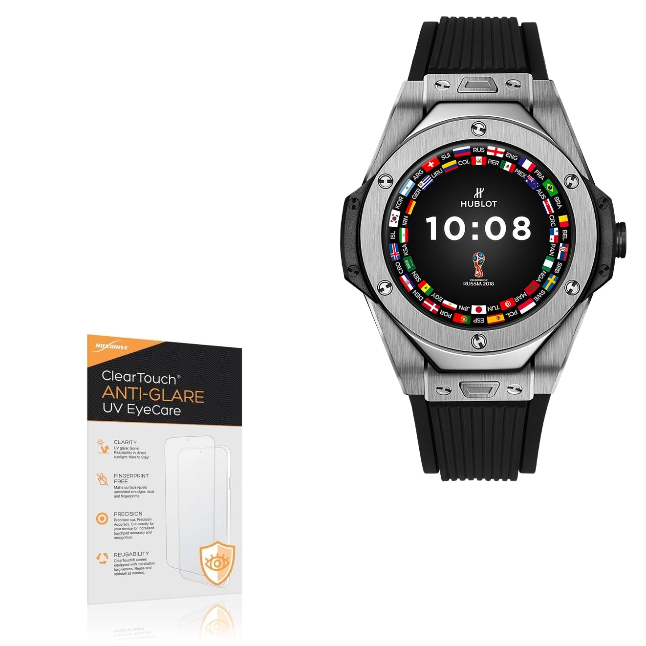BoxWave Screen Protector Compatible With Hublot Big Bang Referee 2018 World Cup - ClearTouch Anti-Glare Anti-UV EyeCare (2-Pack), Filters out Harmful Blue Light Reduce Fatigue