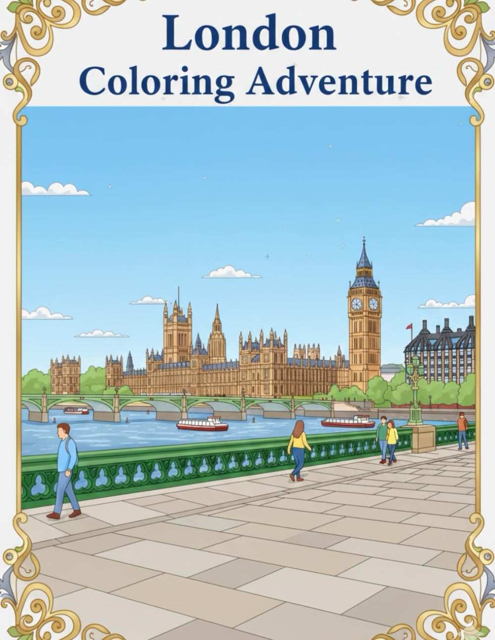 LONDON COLORING ADVENTURE: A Dazzling London Coloring Book, For Kids, Teens & Adults, Amazing Fun, Beautiful And Cozy Pictures, Perfect For Comfort ... With Famous Places, Relaximg And Easy