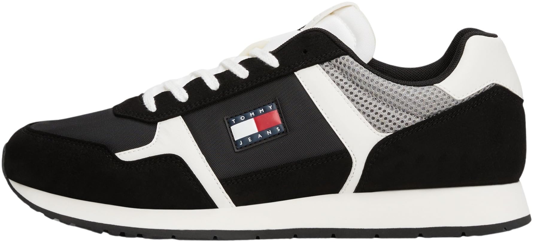Tommy Jeans Men’s Casual Low Top Runner Trainers, Black (Black), 6.5