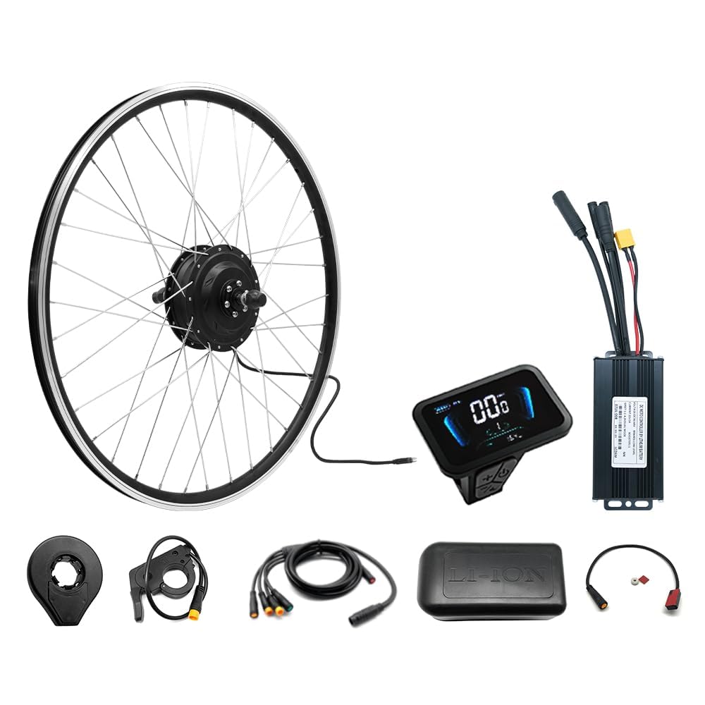 ESOULBIKE E Bike Kit 36V250W Front Wheel Motor 26 Zoll Ebike Umbausatz Komplett mit Contoller, LCD Anzeige, PAS