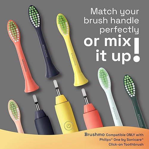 Miniatura 2 de Brushmo Cabezales de cepillo de dientes de repuesto compatibles con Philips Sonicare One Toothbrush, para HY120006 Shadow Black BH102206 Cabezal de