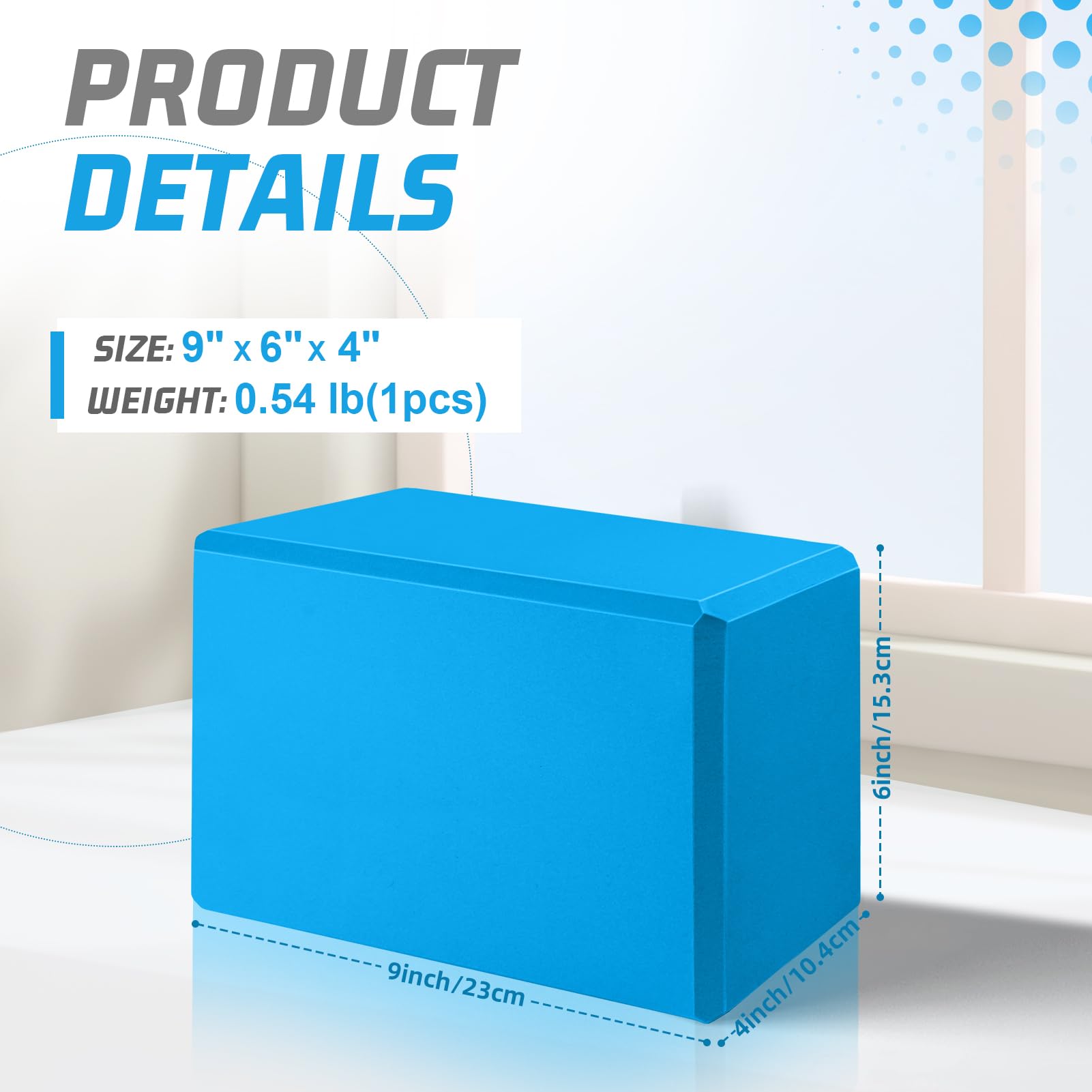 2025 Biguphate Yoga Blocks 9x 6x4 Inch?EVA Foam Yoga Block Supportive Latex-Free, Non-Slip Exercise Blocks, Yoga Accessories for Pilates, Meditation, Balance, Stretching and Deep Poses (Blue)