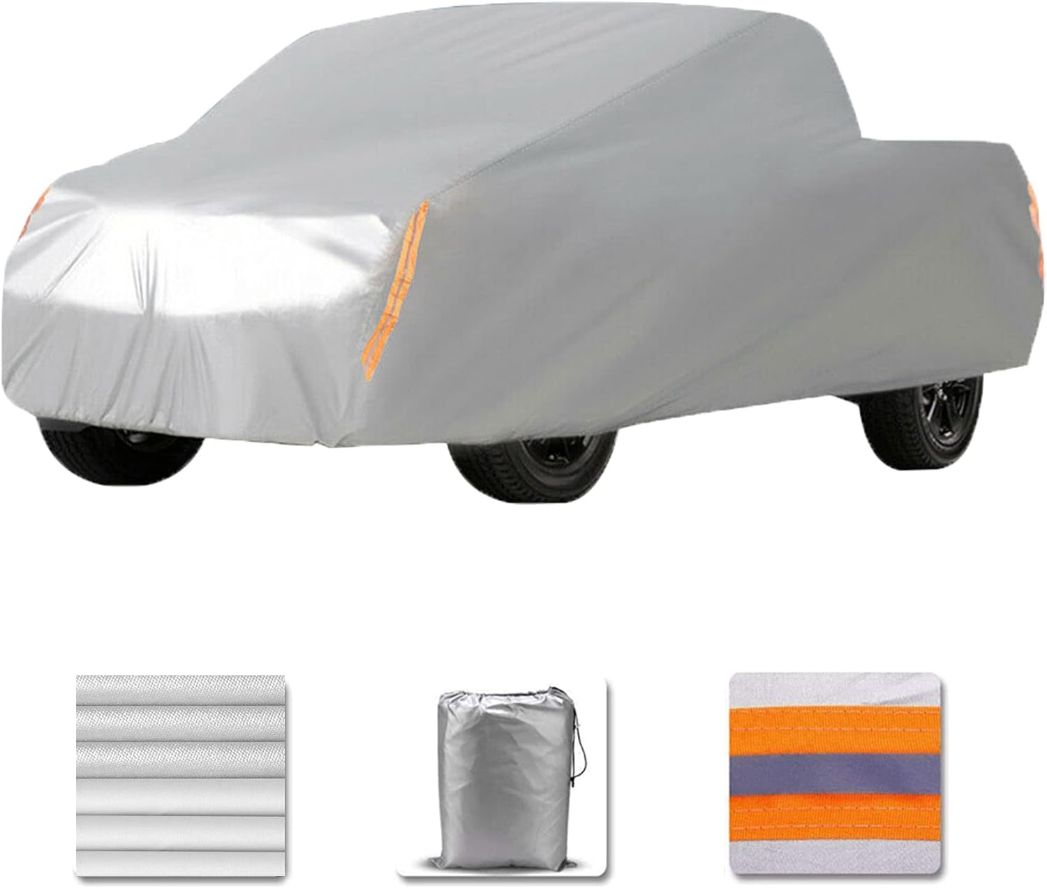 Pickup Truck Cover Universal All Weather Heavy Outdoor Replacement for Pickup Truck up to 250 L x 80 W x 65 H Inch