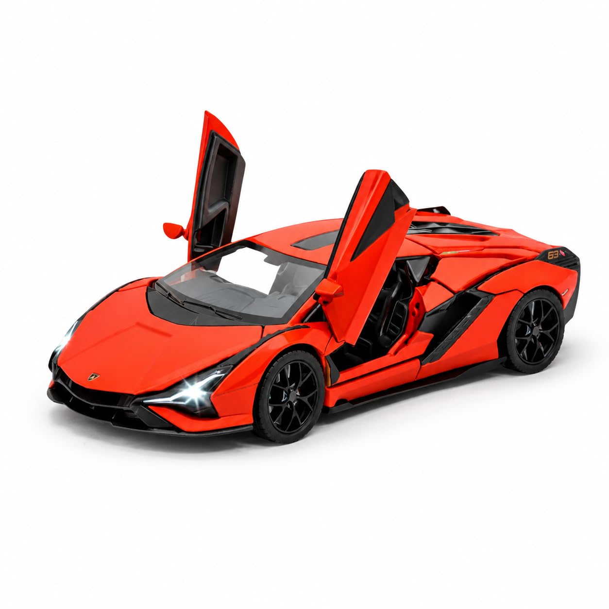 Mashes Lamborghini Car Toy Die-cast Metal Car Model Car Pull Back car Super car with Openable Doors with Sound and Light Birthdays Gift for Kids Boys Girls ‎1:32 Scale【Colors as Per Stock】-image-49