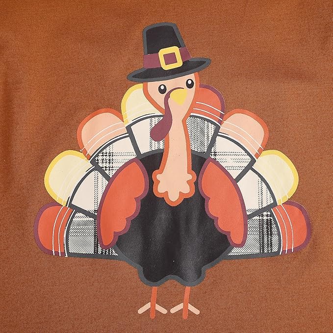Image of Thanksgiving Toddler Girls T-Shirts Turkey Long Sleeve Shirts Kids T Shirts Cotton Girls Summer Tops 3-8Y