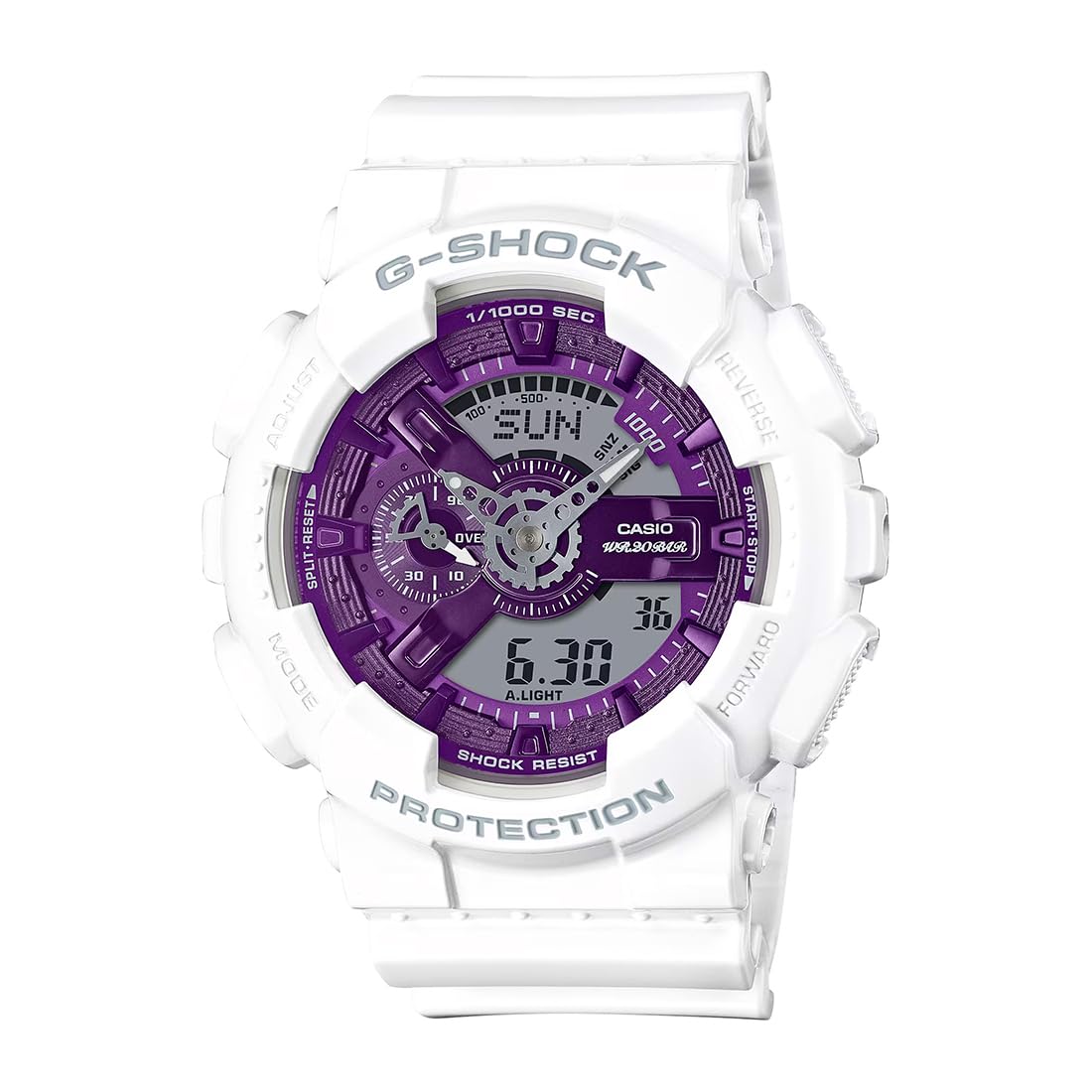 Casio G-Shock GA-110WS-7ADR Purple Analog-Digital Dial White Resin Strap Mens Watch Shock and 200M Water Resistant G1469 (B0CPN1JH6P) Amazon Price History, Amazon Price Tracker