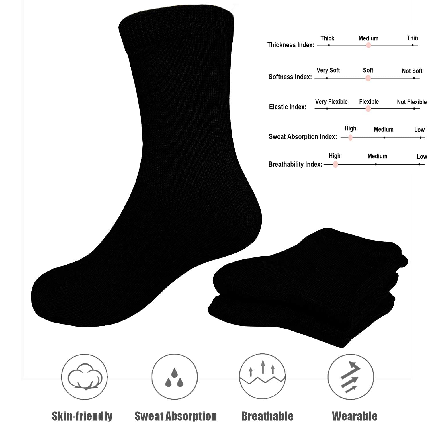 JAMEGIO 10 pares de calcetines deportivos para niños y niñas, transpirables, de algodón suave