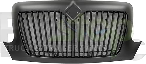 PitStopTruckParts Rejilla de radiador frontal totalmente negra con pantalla de insectos se adapta a International Durastar 2001-2021 3564289c91