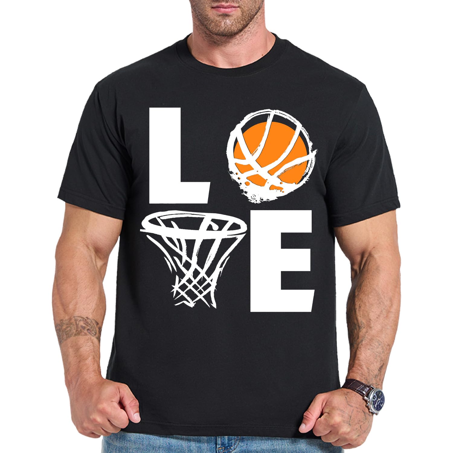 Love Basketball Hoop T-Shirt I Love Basketball T-Shirt Men Women Basketball Hoop Gift T-Shirt for Coach Fan Player