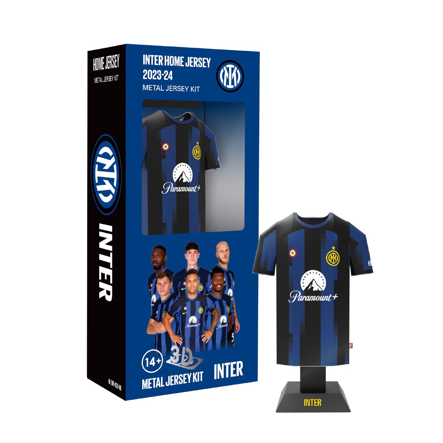 Inter - Maillot Home Jersey 2023-2024 Miniature en Aluminium avec étui à Assembler - Football, Milan, idée Cadeau, Objet de Collection, Produit Officiel