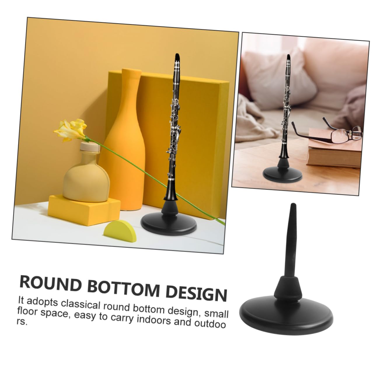 Supporto Per Flauto e Clarinetto in Ferro Robusto, Porta Flauto Stabile Bordi Arrotondati, Espositore Portatile Per Musicisti e Negozi Di Strumenti Musicali