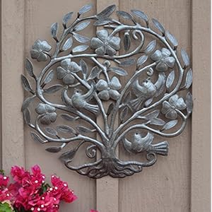 It's Cactus - Metal Art Haiti Tree of Life Wall Decor, Flowers and Birds, Musical Chirping Tree, Indoor Outdoor Display 22 Inches Steel Drum Its Cactus Metal Art Haiti Tree of Life Wall Decor Flowers and Birds Musical Chirping Tree Indoor Outdoor Display 22 Inches Steel Drum