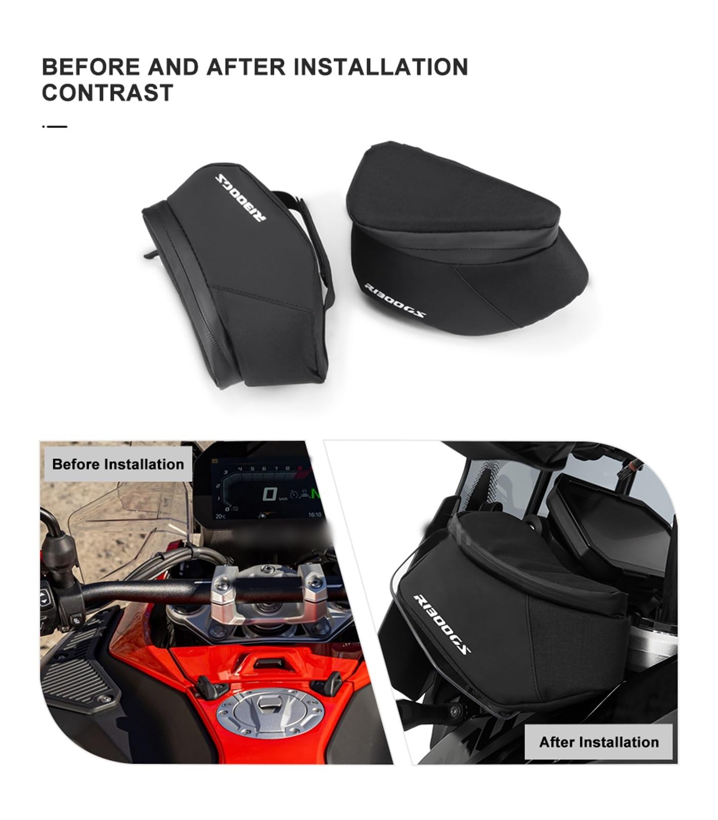Motorrad-Windschutzscheibentaschen Für R1300GS R1300 GS R 1300 2024 2025 Frontscheiben-Seiten-wasserdichte Tasche Aufbewahrungstasche