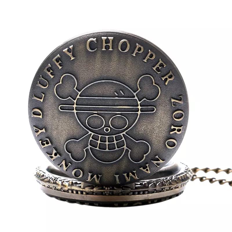 One Piece Vintage Antique Bronze Steampunk Quartz Pocket Watch Necklace Pendant Gift Box