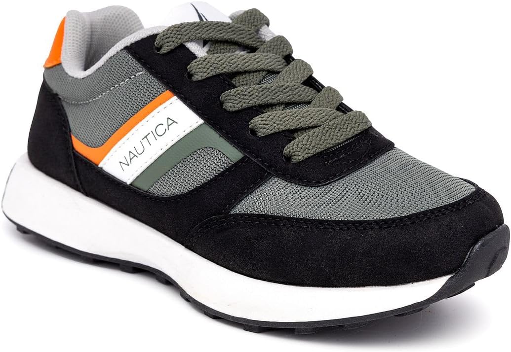 Nautica Kids Boys Casual Lace-Up Fashion Sneakers Oxford Comfortable Walking Shoe-Runout 2 Youth-Black Olive - Image 6