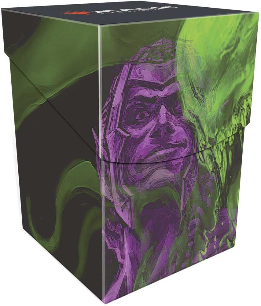 Ultra Pro - MTG Duskmourn 100+ Deck Box Ft. Tyvar, the Pummeler for Magic: The Gathering, Protect and Store up to 100+ Double Sleeves Standard Cards for MTG, Secure Lid, Vibrant MTG Art